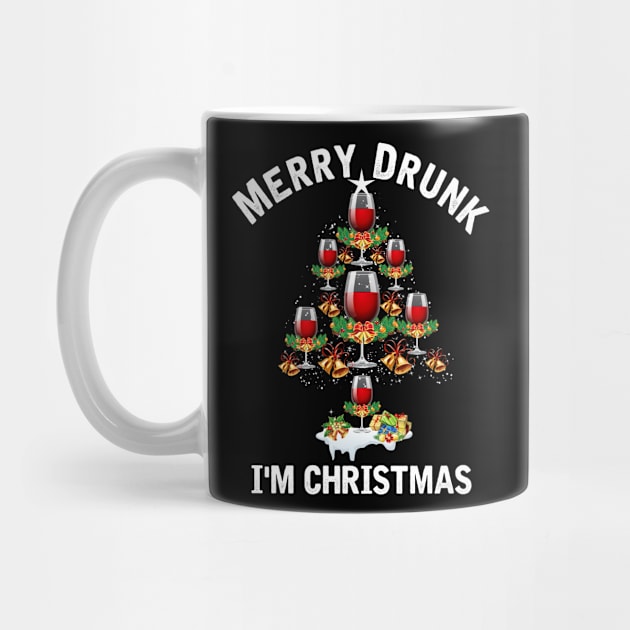 MERRY DRUNK I'M CHRISTMAS PINE WINE TREE by SomerGamez